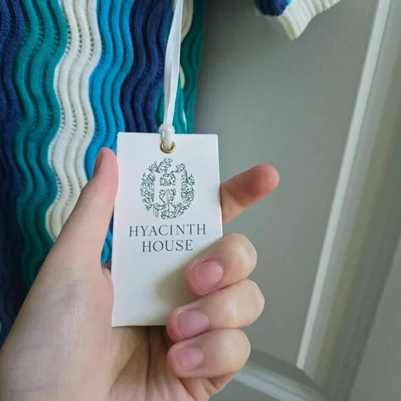 NWT Tuckernuck Hyacinth House Aqua Wavy Sammie Mini Dress Size Small - Picture 10 of 11